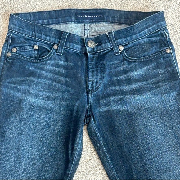ROCK & Republic Brie Boot Cut blue denim jeans Sz 27 - Picture 6 of 14